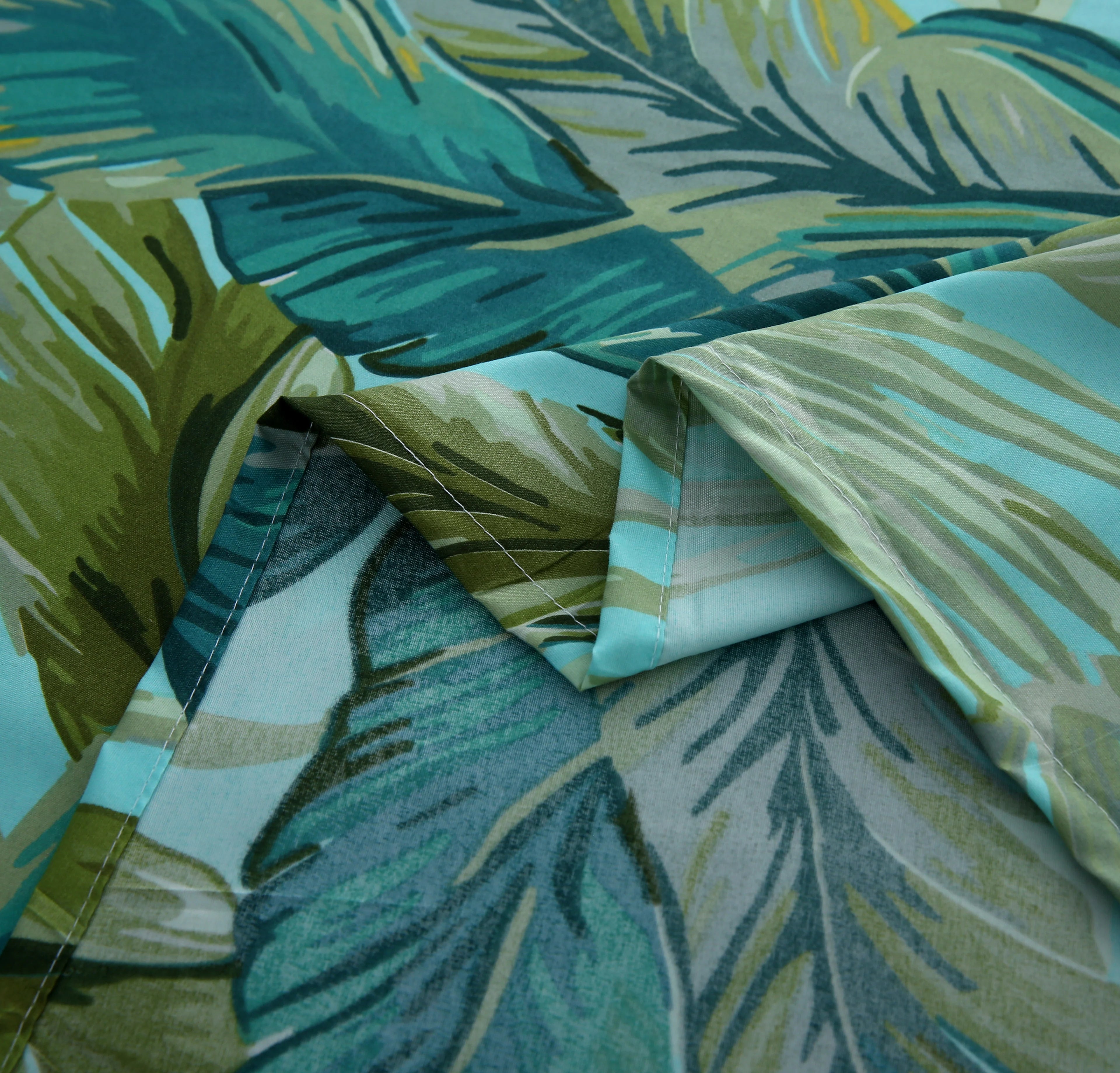 6 Piece Teal and Green Tropical Leaf | Nature-Inspired Duvet Cover Set-2053