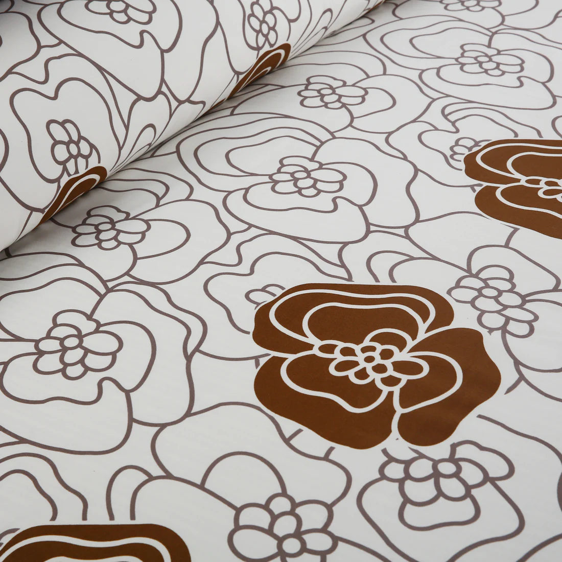 3 Piece - Graphite Floral Bedsheet Set - 2061