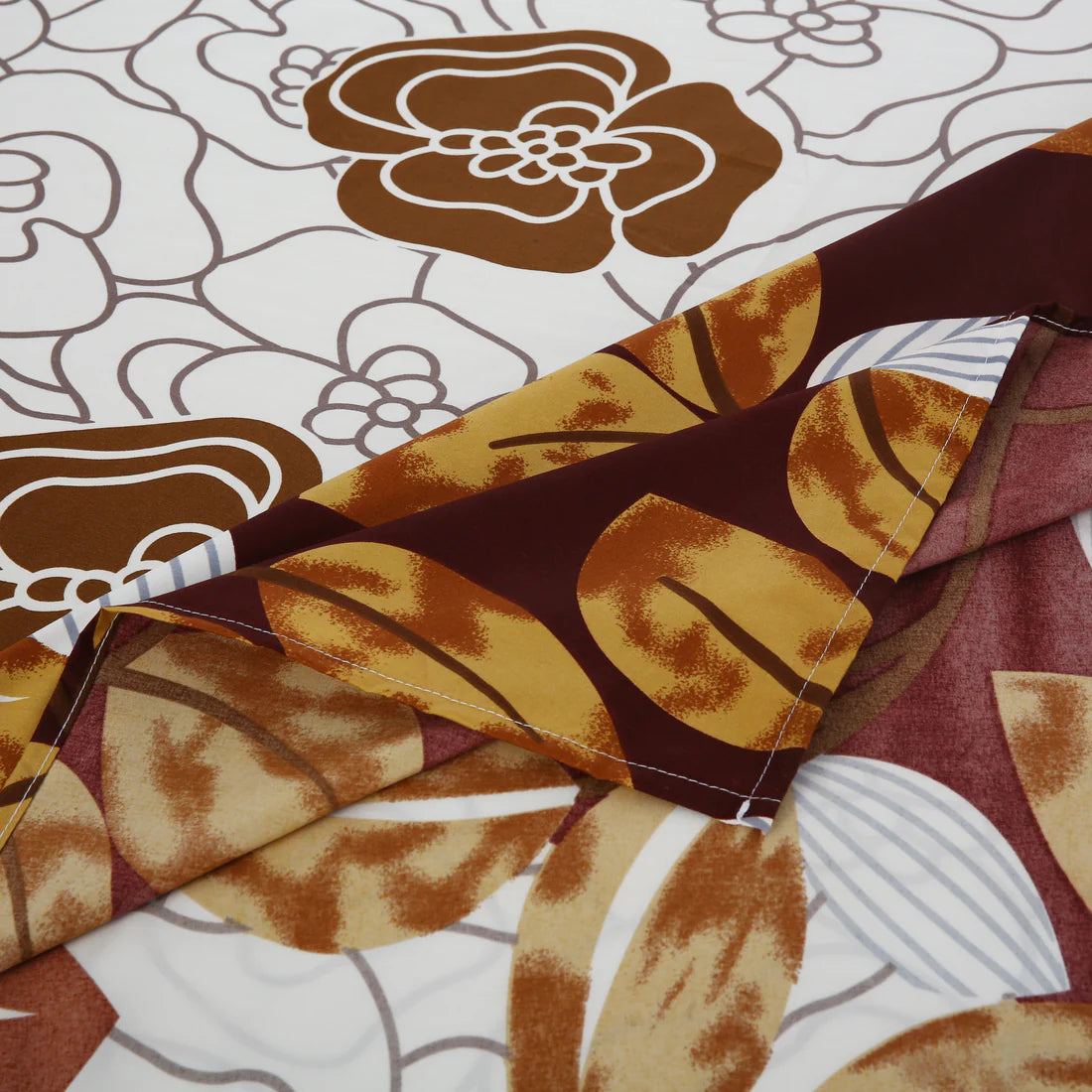 3 Piece - Graphite Floral Bedsheet Set - 2061