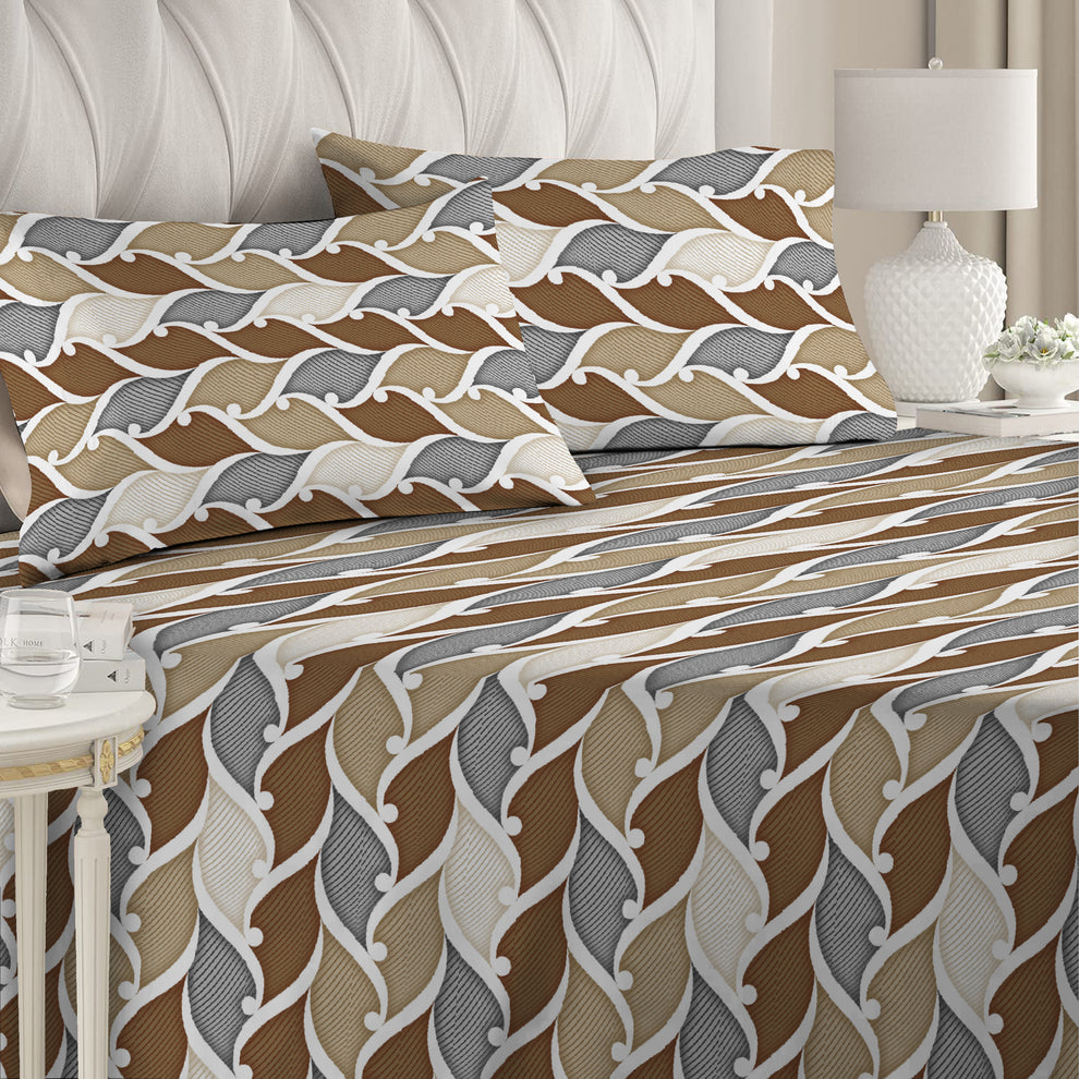 3 Piece - Brown, Beige & Grey Toned Leaf Set - 2039