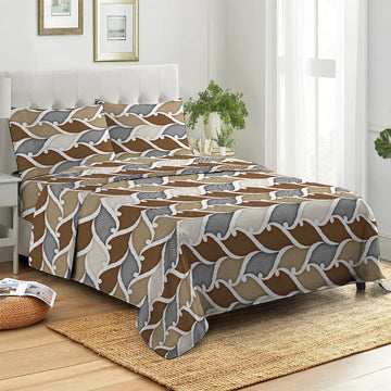 3 Piece - Brown, Beige & Grey Toned Leaf Set - 2039