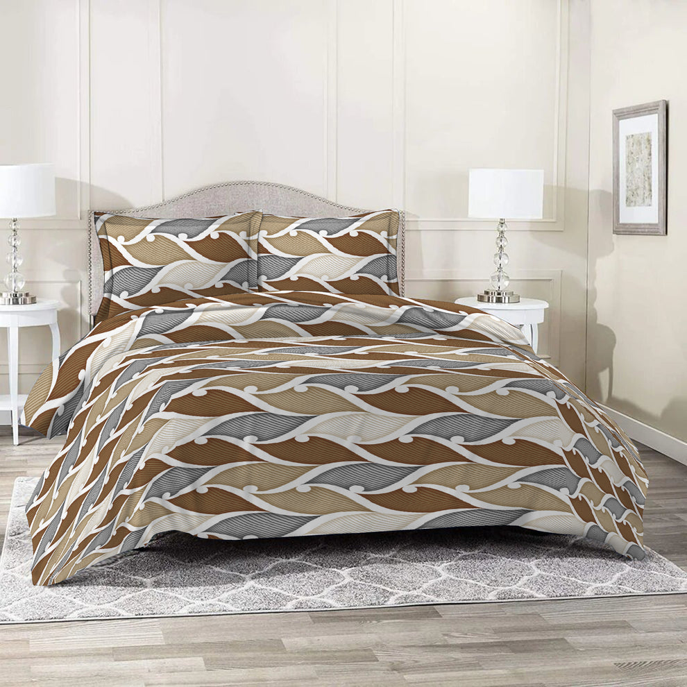 3 Piece - Brown, Beige & Grey Toned Leaf Set - 2039